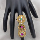 Jewel Addiction Gold Plated Pota Stone And Pearl Ring
