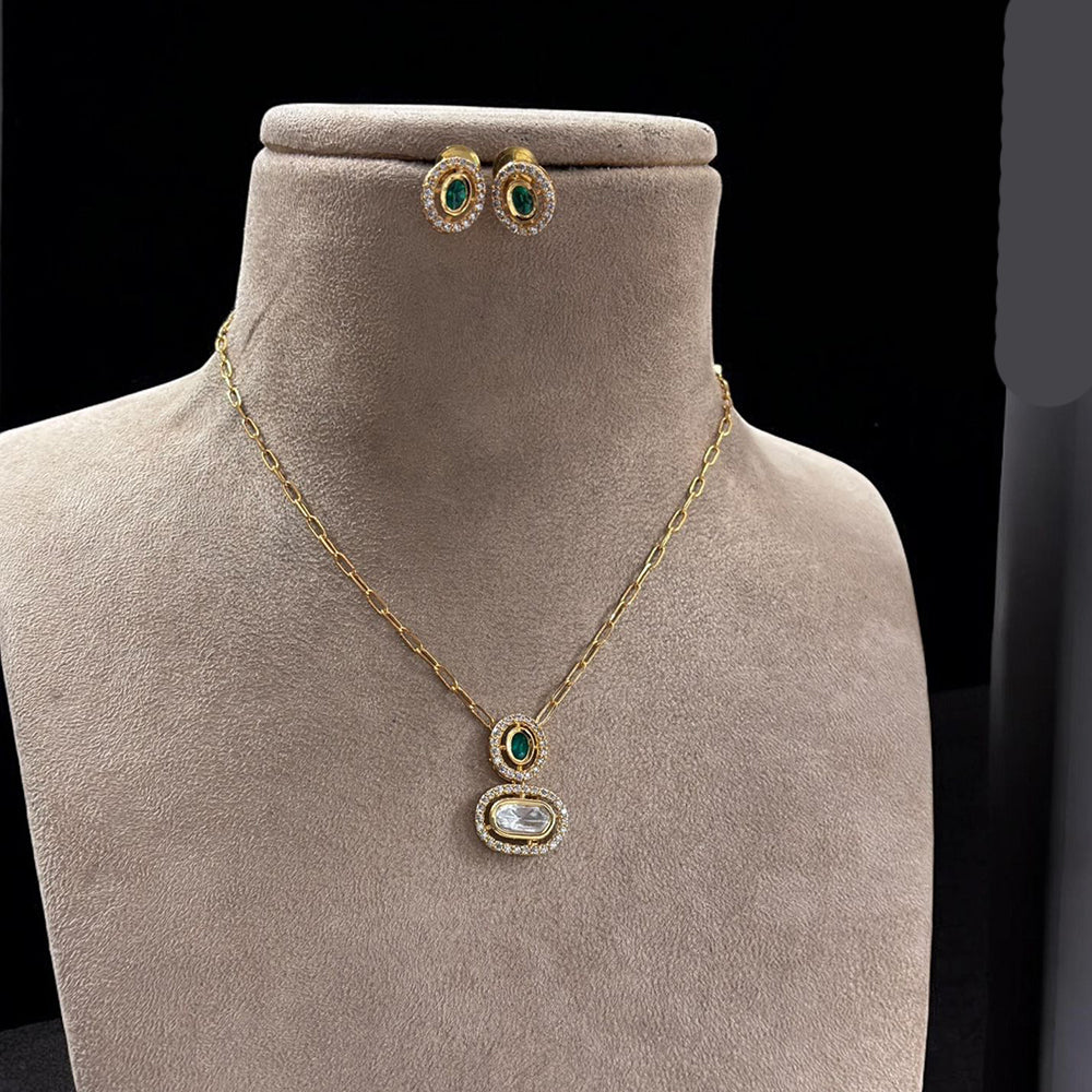 Jewel Addiction Gold Plated Polki Kundan Necklace Set