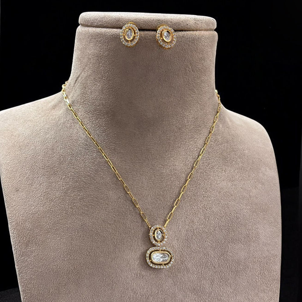 Jewel Addiction Gold Plated Polki Kundan Necklace Set