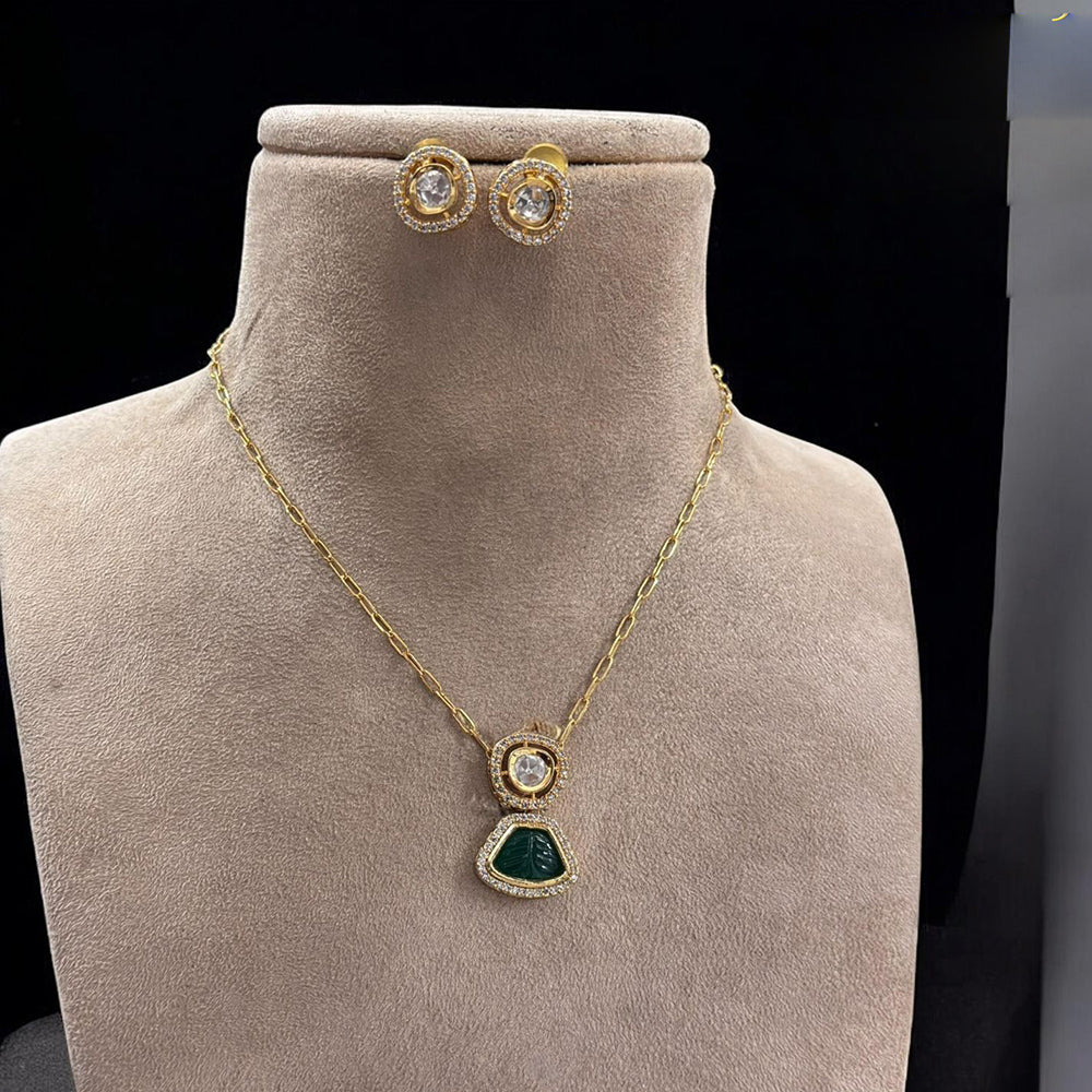 Jewel Addiction Gold Plated Polki Kundan Necklace Set
