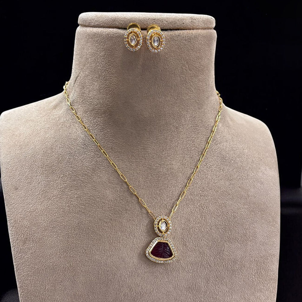 Jewel Addiction Gold Plated Polki Kundan Necklace Set