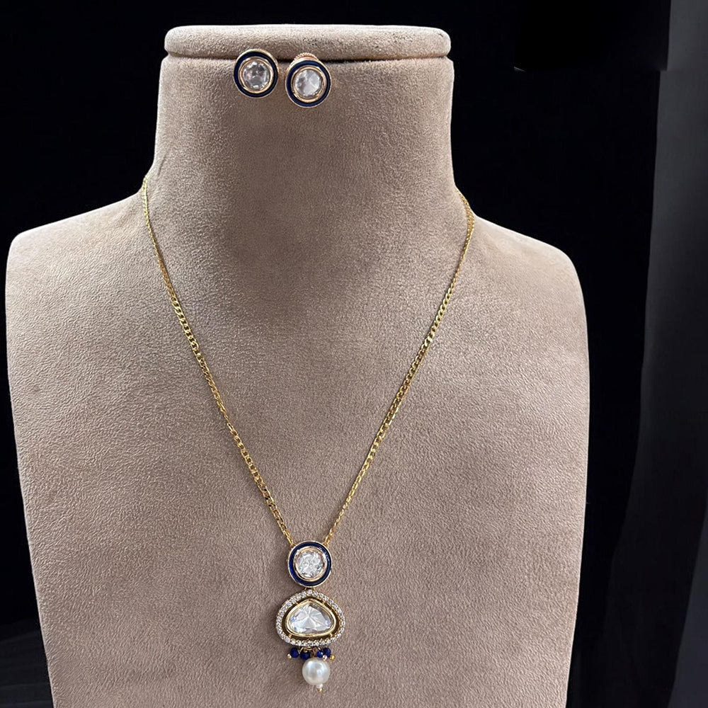Jewel Addiction Gold Plated Polki Kundan Necklace Set