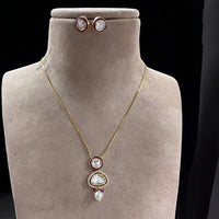 Jewel Addiction Gold Plated Polki Kundan Necklace Set