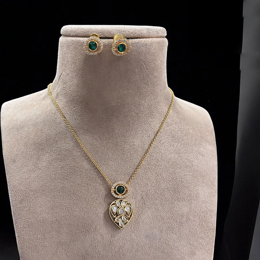 Jewel Addiction Gold Plated Polki Kundan Necklace Set