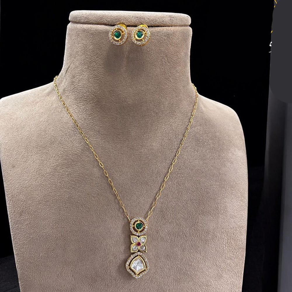 Jewel Addiction Gold Plated Polki Kundan Necklace Set