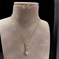 Jewel Addiction Gold Plated Polki Kundan Necklace Set