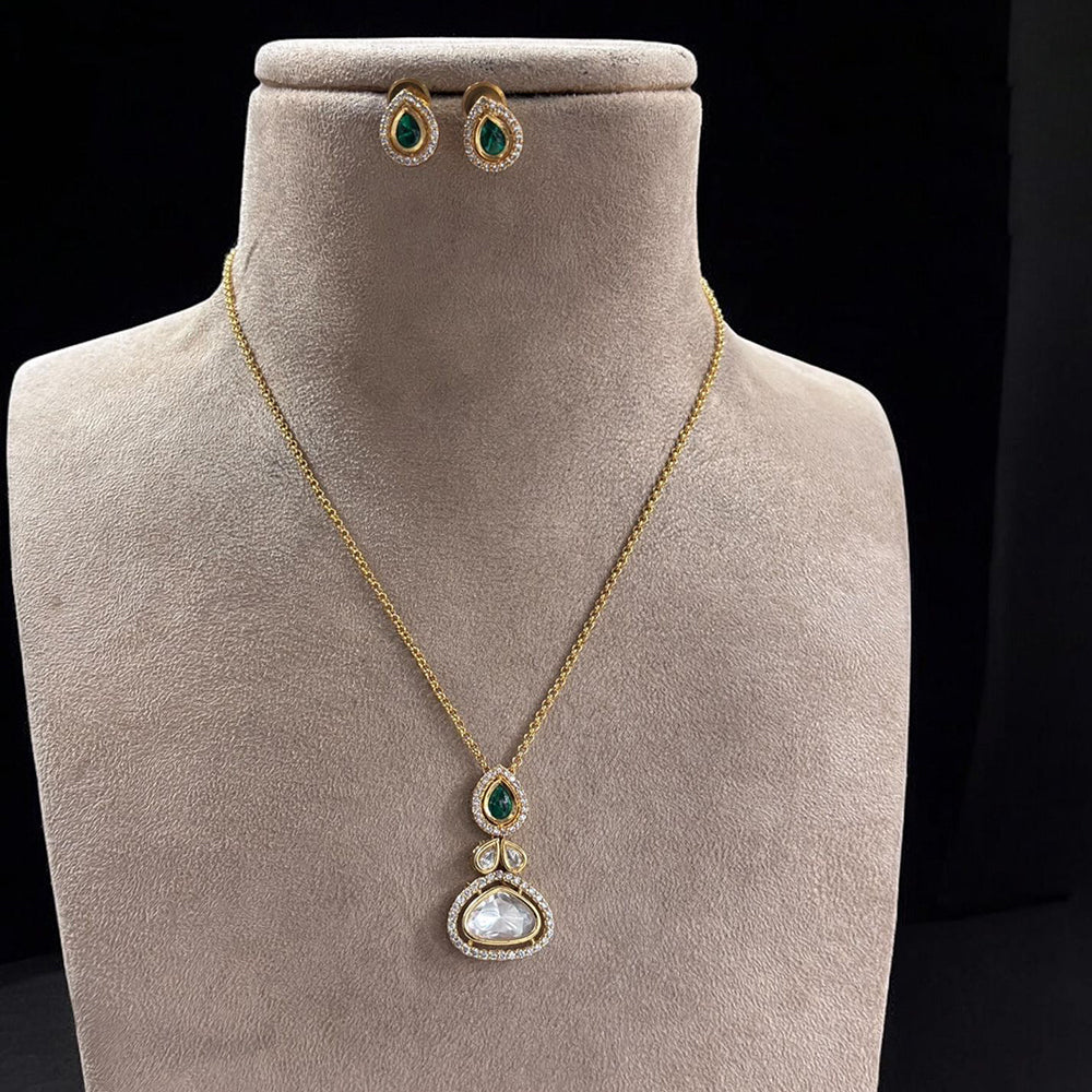 Jewel Addiction Gold Plated Polki Kundan Necklace Set