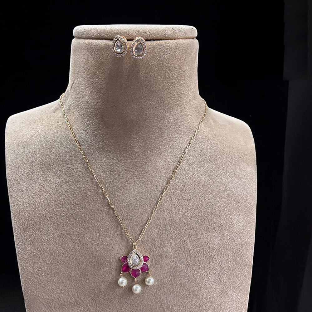Jewel Addiction Gold Plated Polki Kundan Necklace Set