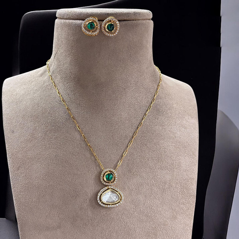 Jewel Addiction Gold Plated Polki Kundan Necklace Set