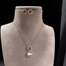 Jewel Addiction Gold Plated Polki Kundan Necklace Set