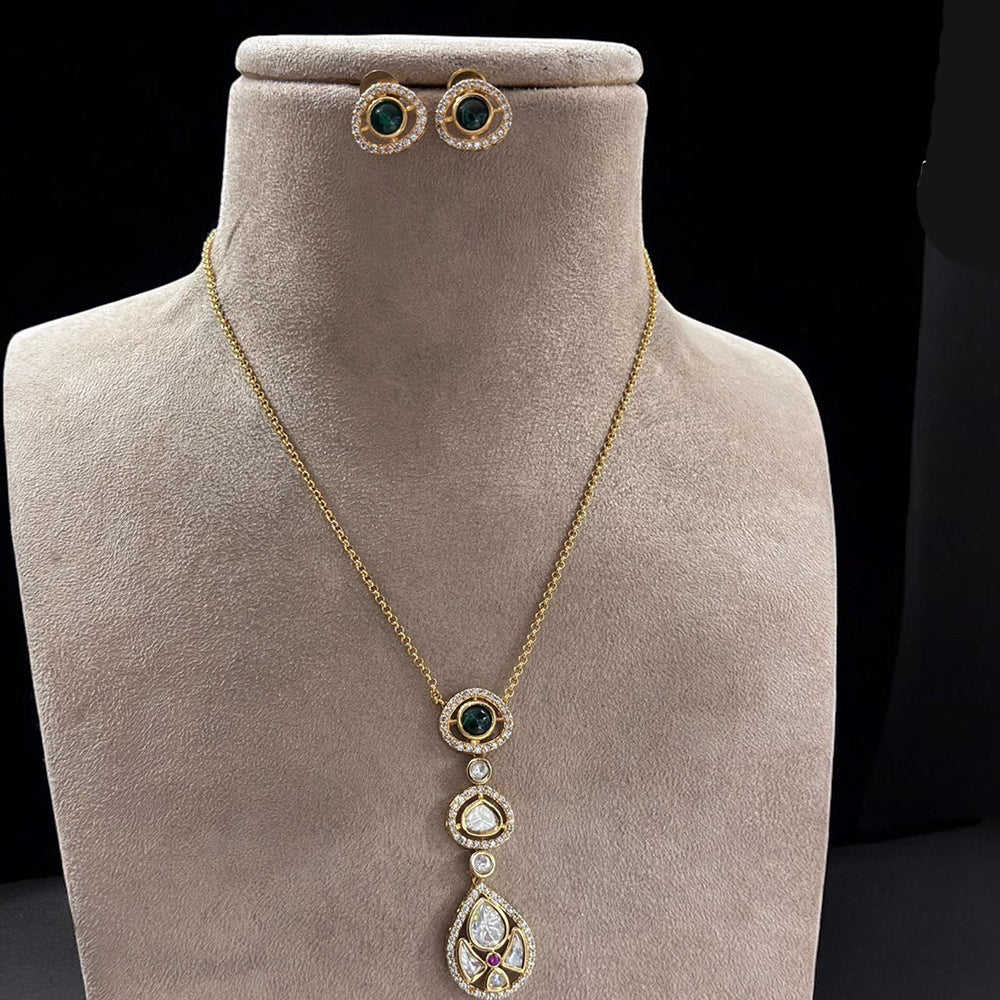 Jewel Addiction Gold Plated Polki Kundan Necklace Set