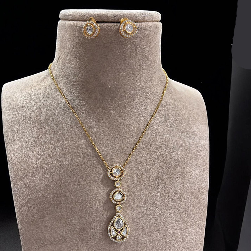 Jewel Addiction Gold Plated Polki Kundan Necklace Set