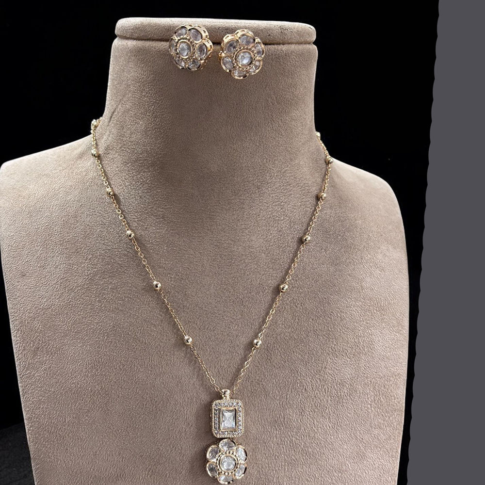 Jewel Addiction Gold Plated Polki Kundan Necklace Set