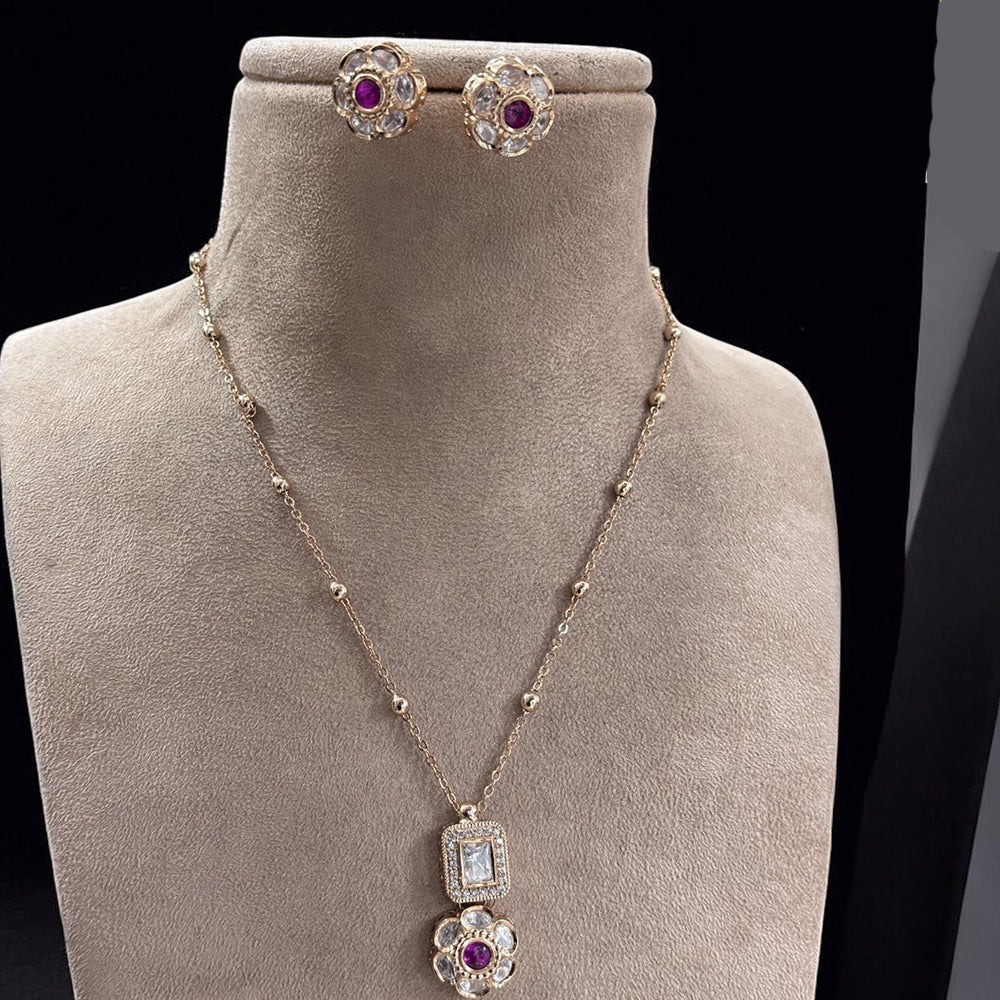 Jewel Addiction Gold Plated Polki Kundan Necklace Set
