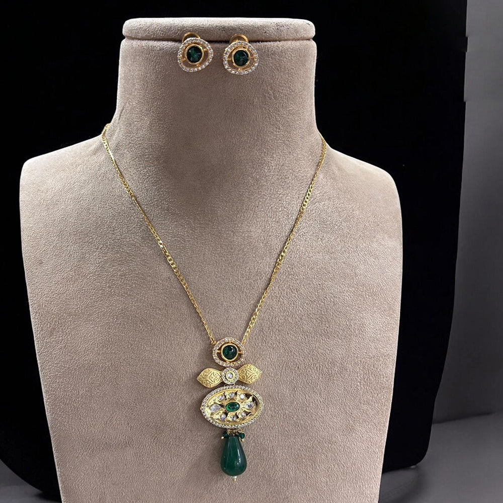 Jewel Addiction Gold Plated Pota Stone Necklace Set