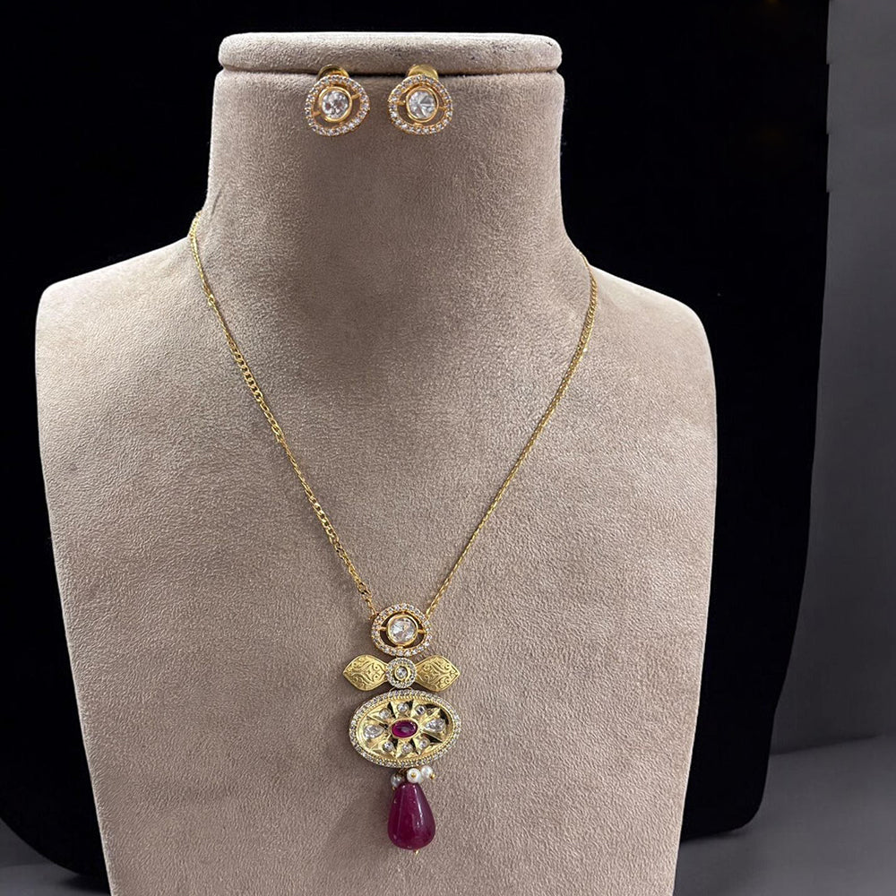 Jewel Addiction Gold Plated Pota Stone Necklace Set