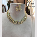 Jewel Addiction Gold Plated Pota Stone Necklace Set