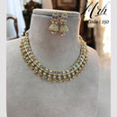 Jewel Addiction Gold Plated Pota Stone Necklace Set