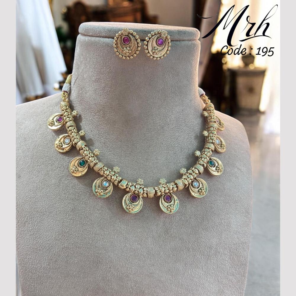 Jewel Addiction Gold Plated Pota Stone Necklace Set