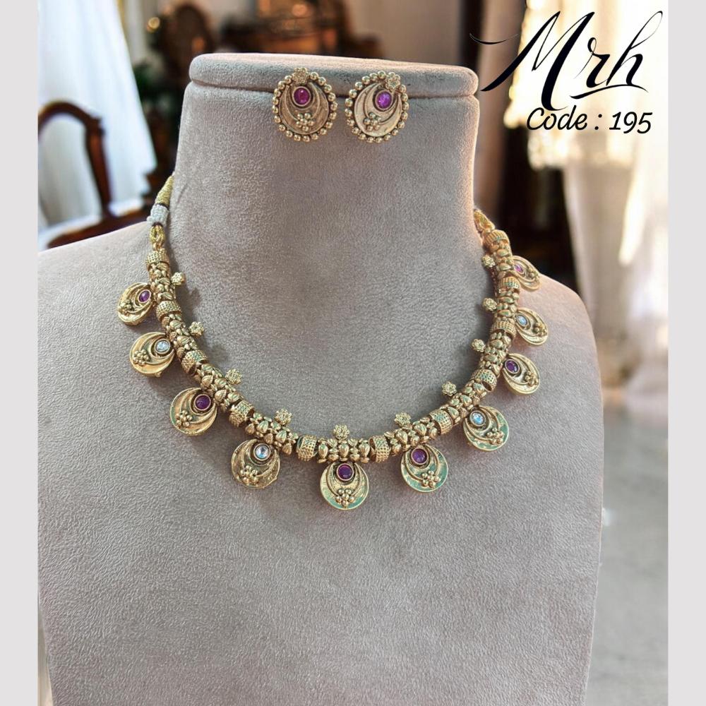 Jewel Addiction Gold Plated Pota Stone Necklace Set