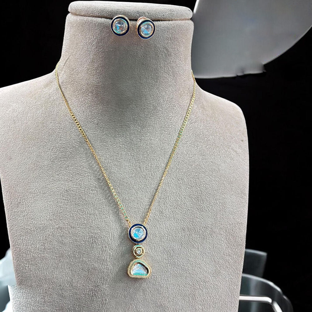 Jewel Addiction Gold Plated Pota Stone Necklace Set
