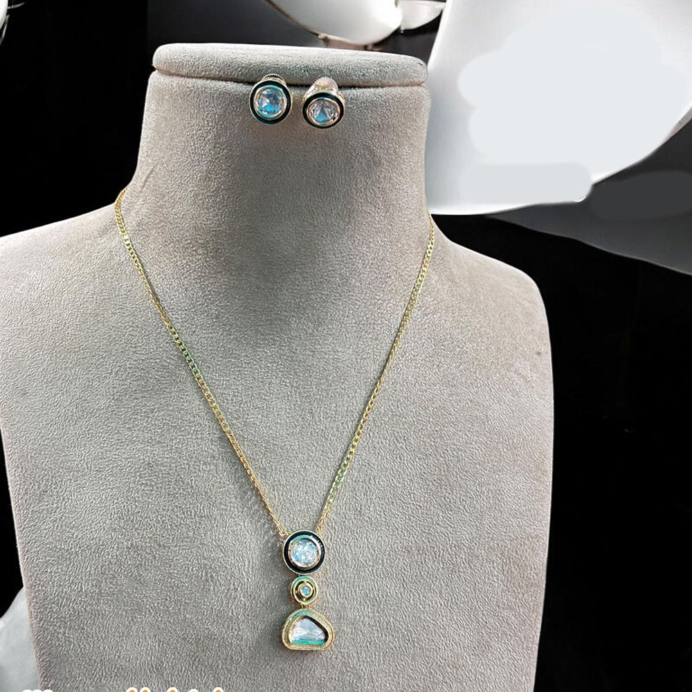 Jewel Addiction Gold Plated Pota Stone Necklace Set