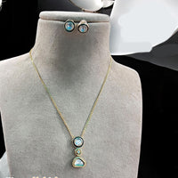 Jewel Addiction Gold Plated Pota Stone Necklace Set