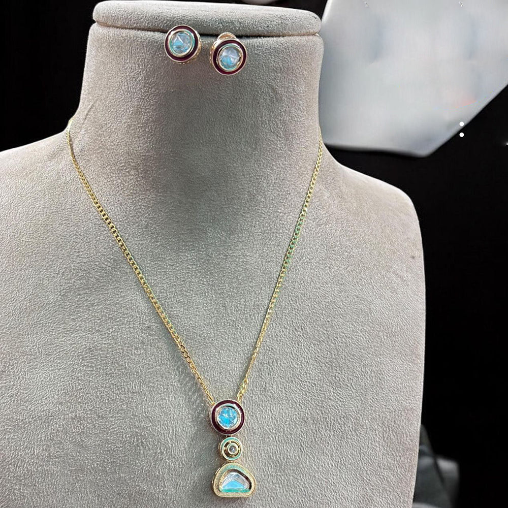 Jewel Addiction Gold Plated Pota Stone Necklace Set
