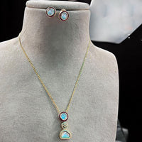 Jewel Addiction Gold Plated Pota Stone Necklace Set