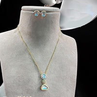 Jewel Addiction Gold Plated Pota Stone Necklace Set