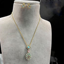 Jewel Addiction Gold Plated Pota Stone Necklace Set