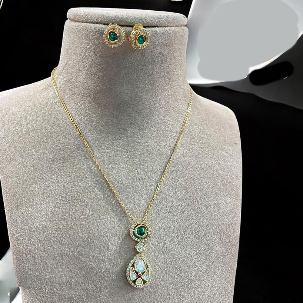 Jewel Addiction Gold Plated Pota Stone Necklace Set