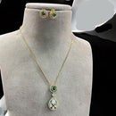 Jewel Addiction Gold Plated Pota Stone Necklace Set