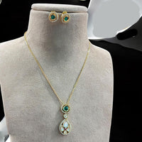 Jewel Addiction Gold Plated Pota Stone Necklace Set