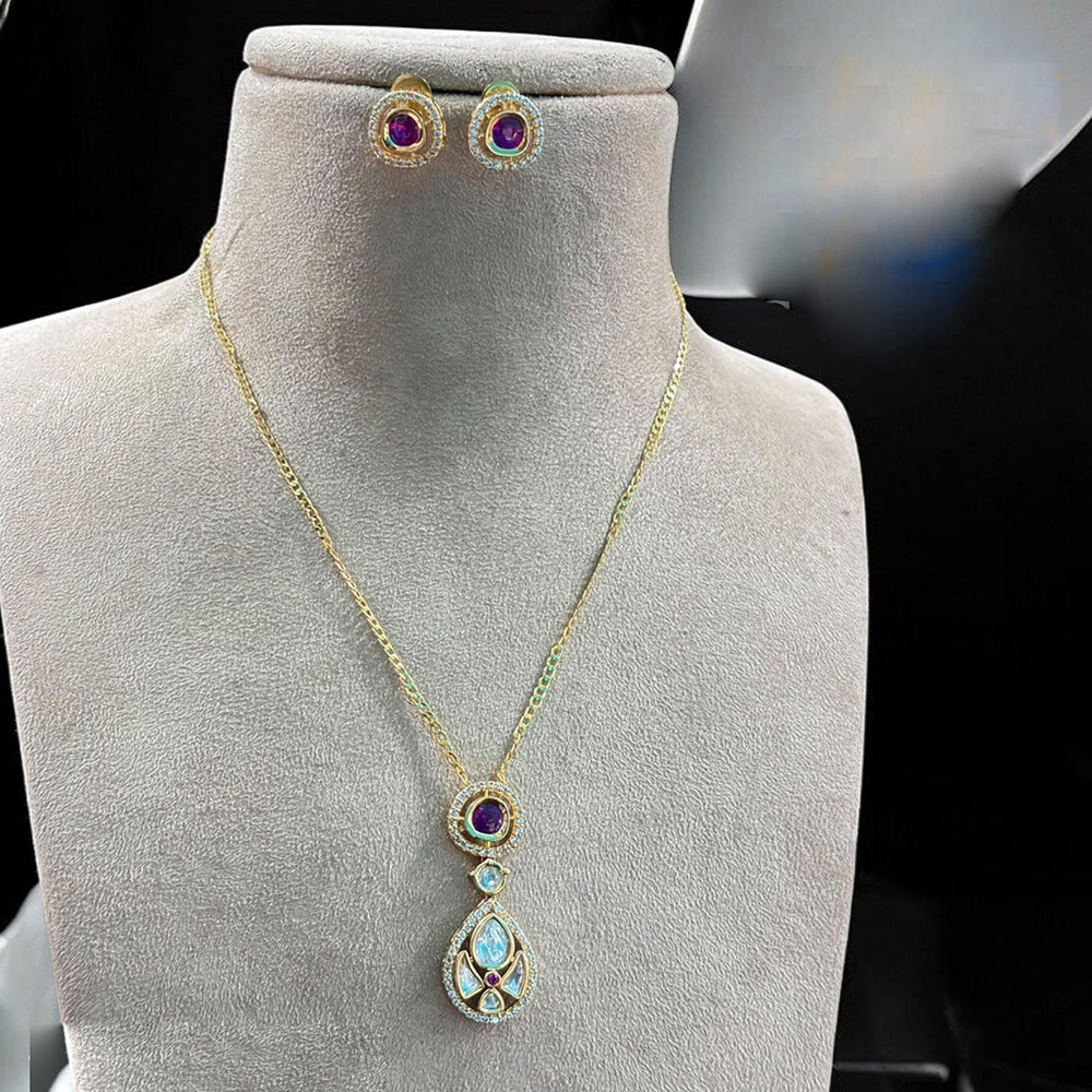 Jewel Addiction Gold Plated Pota Stone Necklace Set