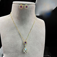 Jewel Addiction Gold Plated Pota Stone Necklace Set