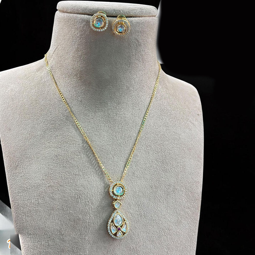 Jewel Addiction Gold Plated Pota Stone Necklace Set
