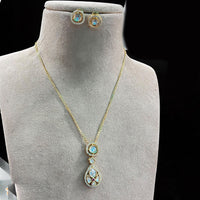 Jewel Addiction Gold Plated Pota Stone Necklace Set