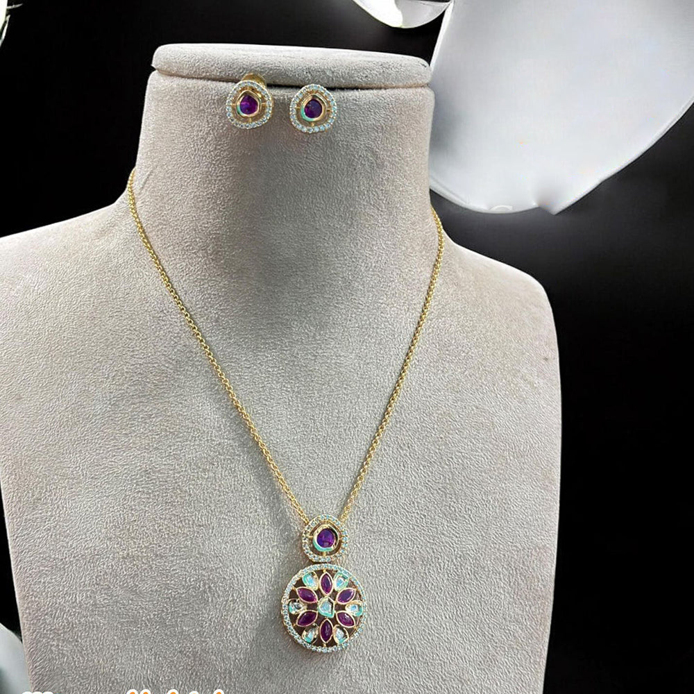 Jewel Addiction Gold Plated Pota Stone Necklace Set