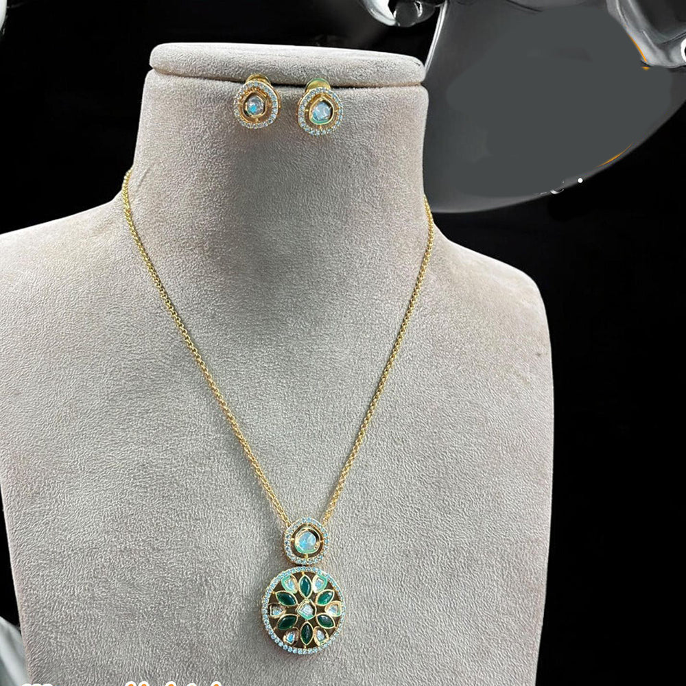 Jewel Addiction Gold Plated Pota Stone Necklace Set