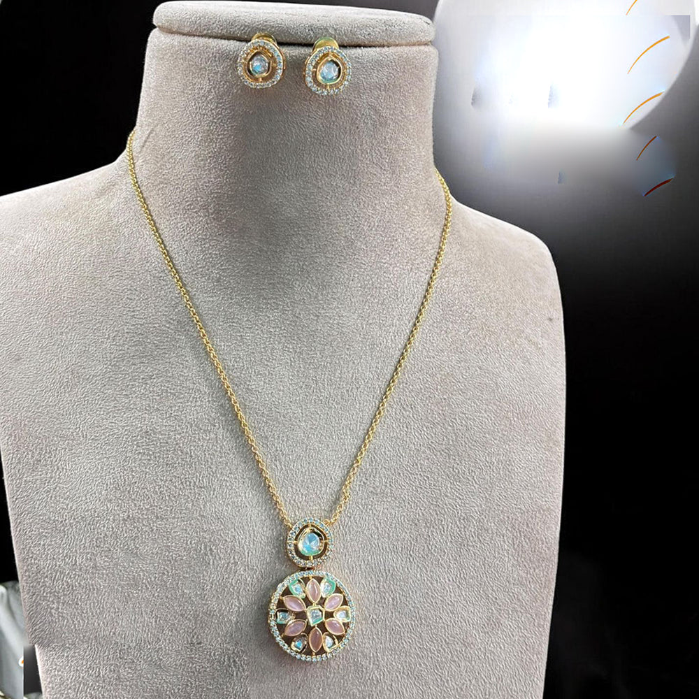 Jewel Addiction Gold Plated Pota Stone Necklace Set