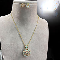 Jewel Addiction Gold Plated Pota Stone Necklace Set
