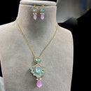 Jewel Addiction Gold Plated Polki Kundan Stone And Beads Necklace Set