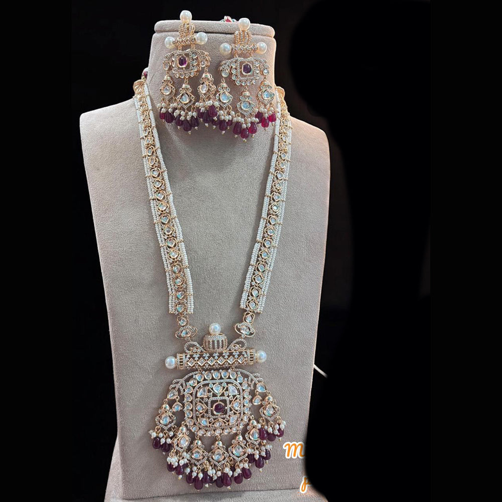 Jewel Addiction Gold Plated Polki Kundan Necklace Set