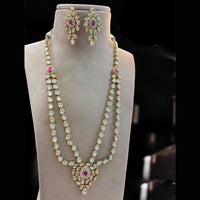 Jewel Addiction Gold Plated Polki Kundan Necklace Set