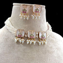 Jewel Addiction Pota Stone Pearl And Beads Choker Necklace Set
