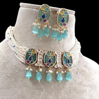 Jewel Addiction Pota Stone Pearl And Beads Choker Necklace Set