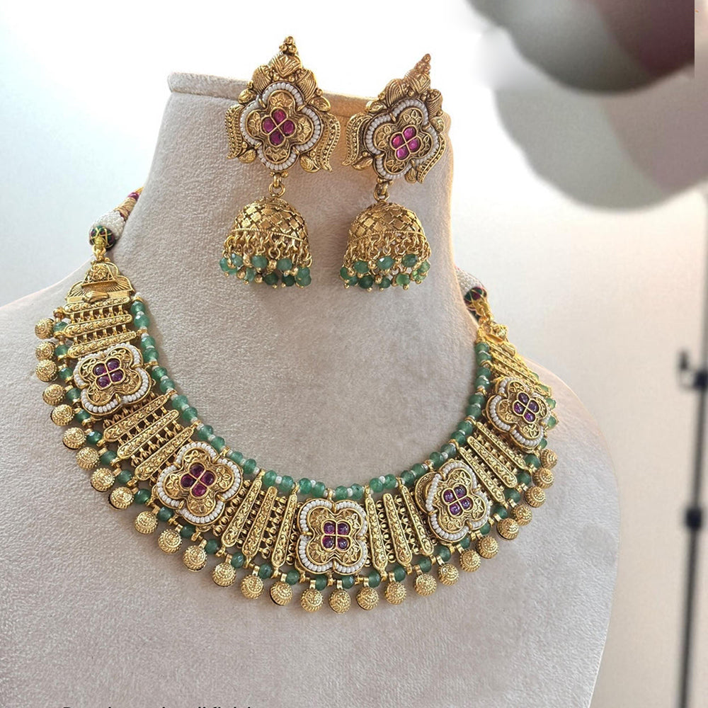Jewel Addiction Heritage Spark Pota Stone And Pearl Necklace Set