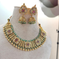 Jewel Addiction Heritage Spark Pota Stone And Pearl Necklace Set
