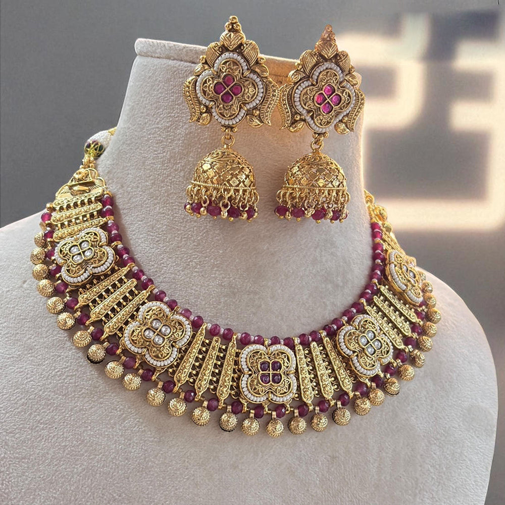 Jewel Addiction Heritage Spark Pota Stone And Pearl Necklace Set